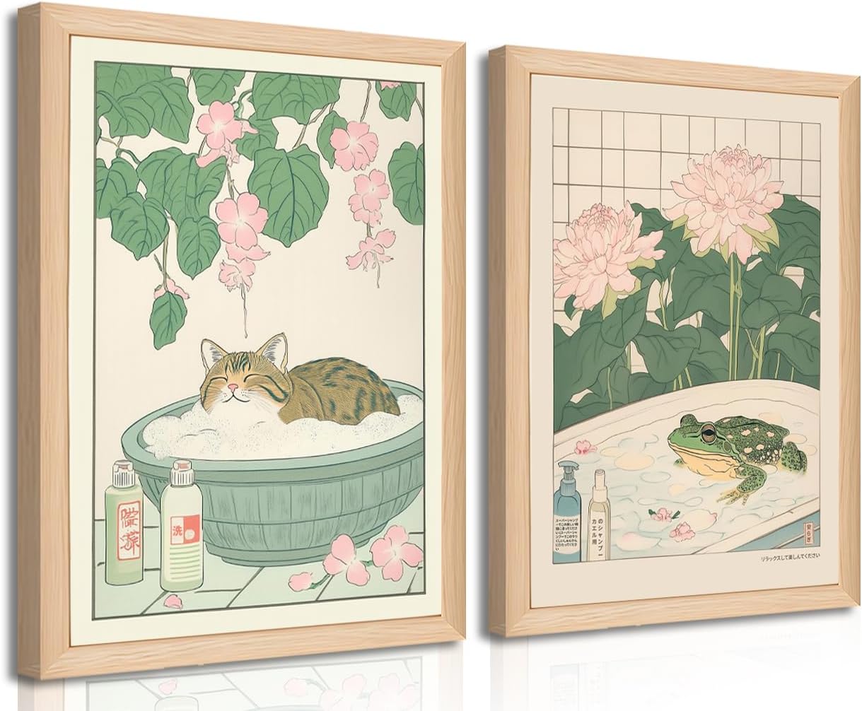 Set of 2 Japanese Bathroom Wall Art Review