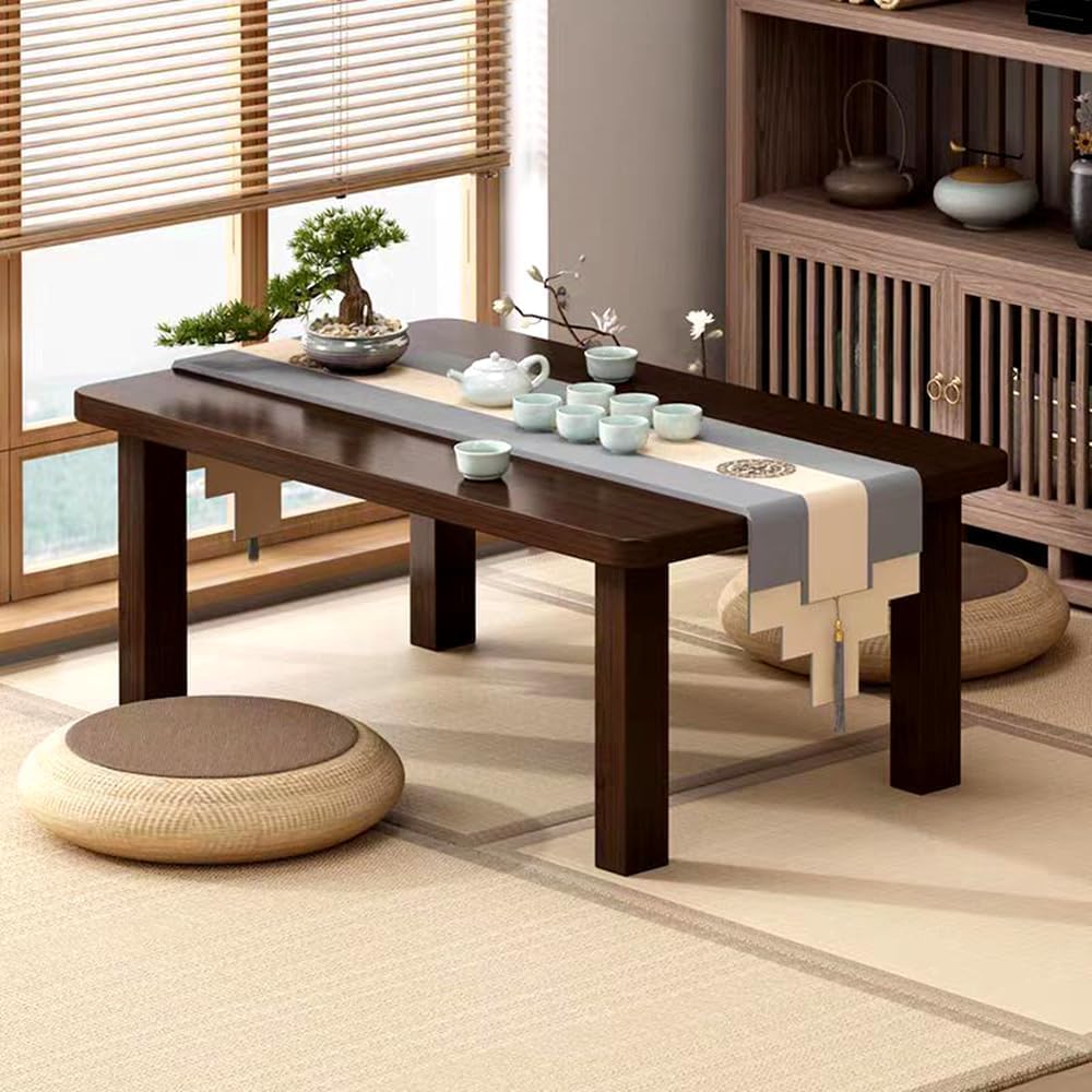 Japanese Folding Floor Table Foldable Coffee Tables Wood Low Tables Versatile for Sitting Dining Table Tea Tatami Desk No Assembly Unique (31.5 * 19.7 * 11.8 inch)