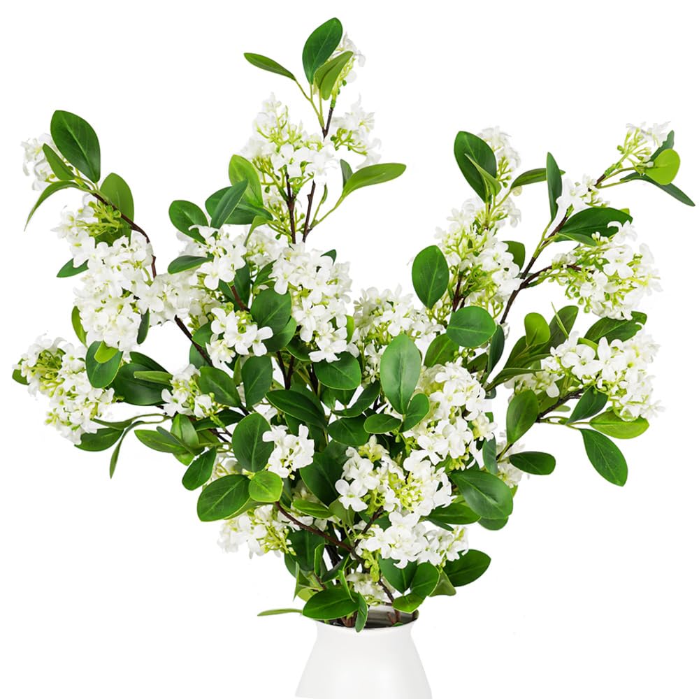 MelorcaGuilla Artificial Plants,3PCS 32 Green Faux Branches for Vase Faux Stems Greenery Stems,Artificial Branches Fake Plants for Shop Garden Office Home Décor (3, Daphne)