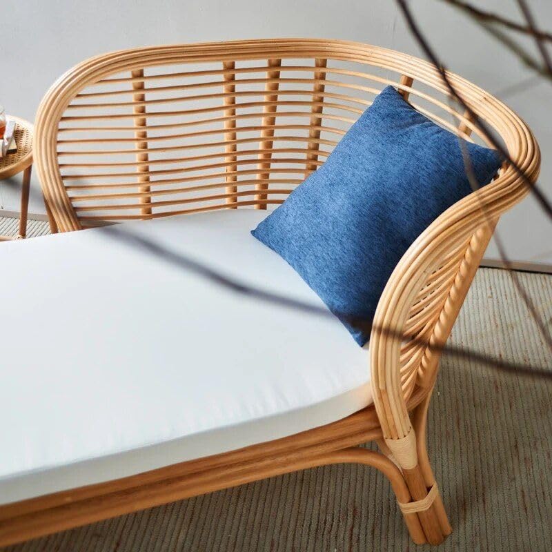 Minimalist Japanese Rattan Chaise Sofa Bed – Artistic Living Room Furniture