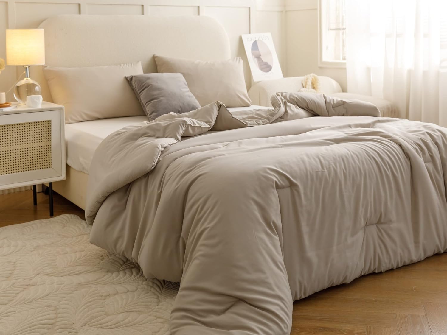 ROSGONIA Queen Comforter Set Oatmeal Review