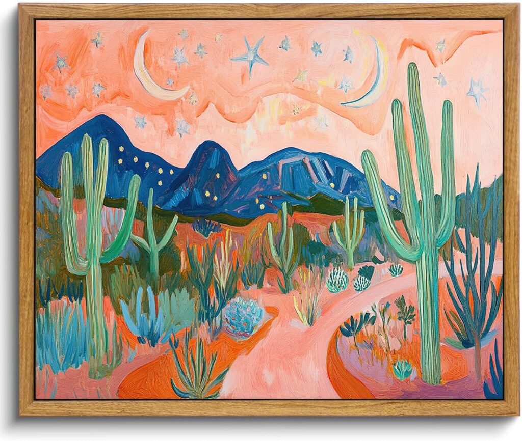 AtterrirArt Framed Landscape Wall Art, Japanese Abstract Waterfall Picture Painting Print, Modern Minimalist Wall Decor, Canvas Wall Art, Ready To Hang, 12 * 16 Inch