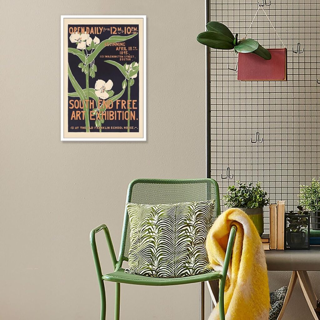 Contemporary, Eclectic Canvas Wall Art Tulips In A Checkered Vase Prints Poster Funny Floral Art Room Aesthetic Wall Decor 12x16in Unframed