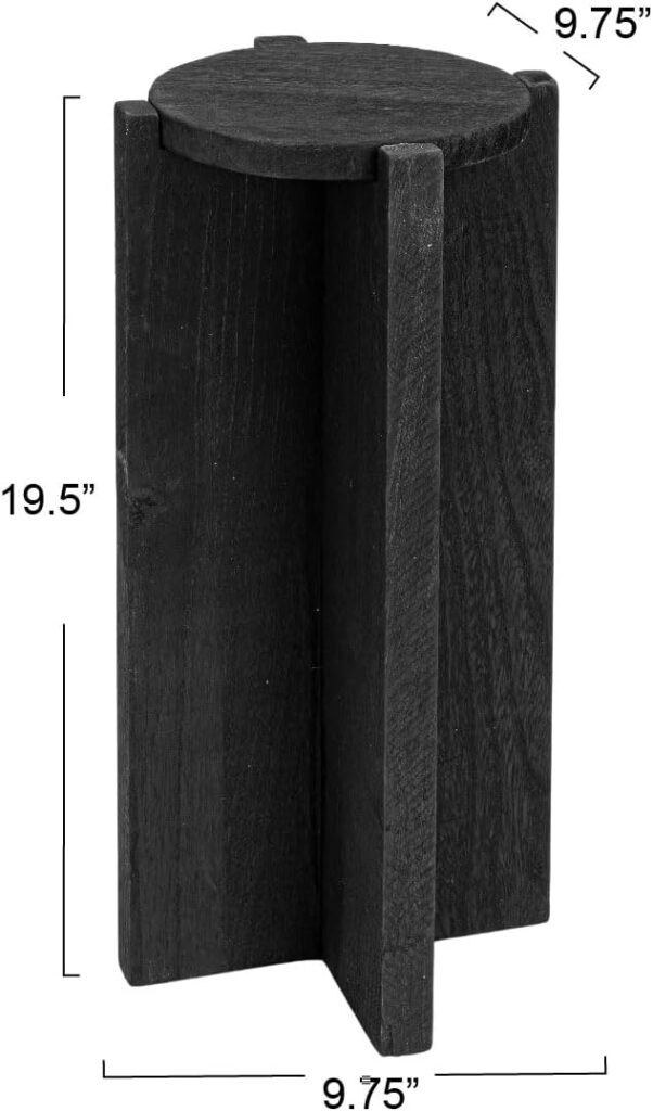 Creative Co-Op Paulownia Wood Round Accent Table, Brown