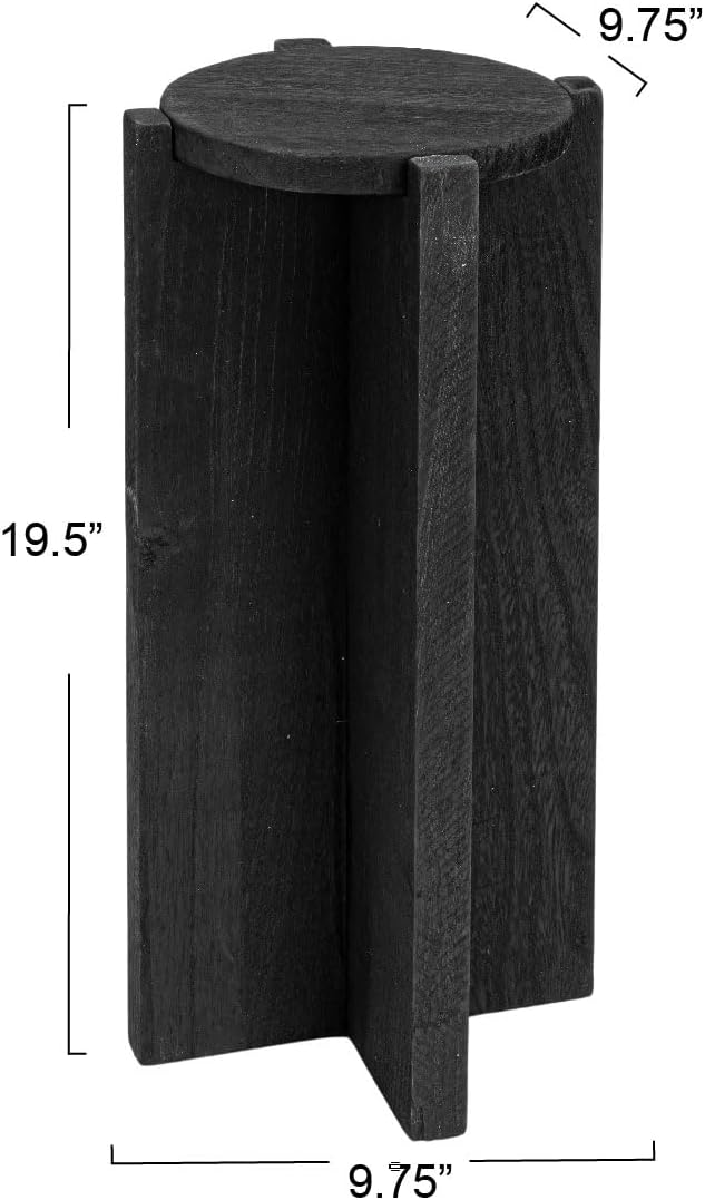 Creative Co-Op Paulownia Wood Round Accent Table, Brown review