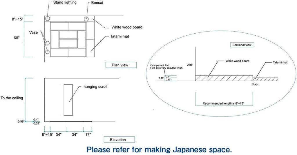 HUAWELL Japanese Traditional Interior Igusa Unit Tatami 1 Inch Thickness (Light Yellow, 30cm*30cm)