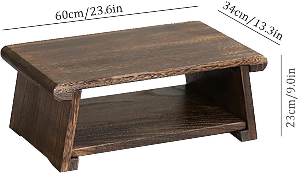 Japanese Floor Table, Vintage Tea Table, Zen Tea Table Coffee Table Tatami Meditation Table Kun Fu Tea Table Tv Table,One Color-50x30x20cm