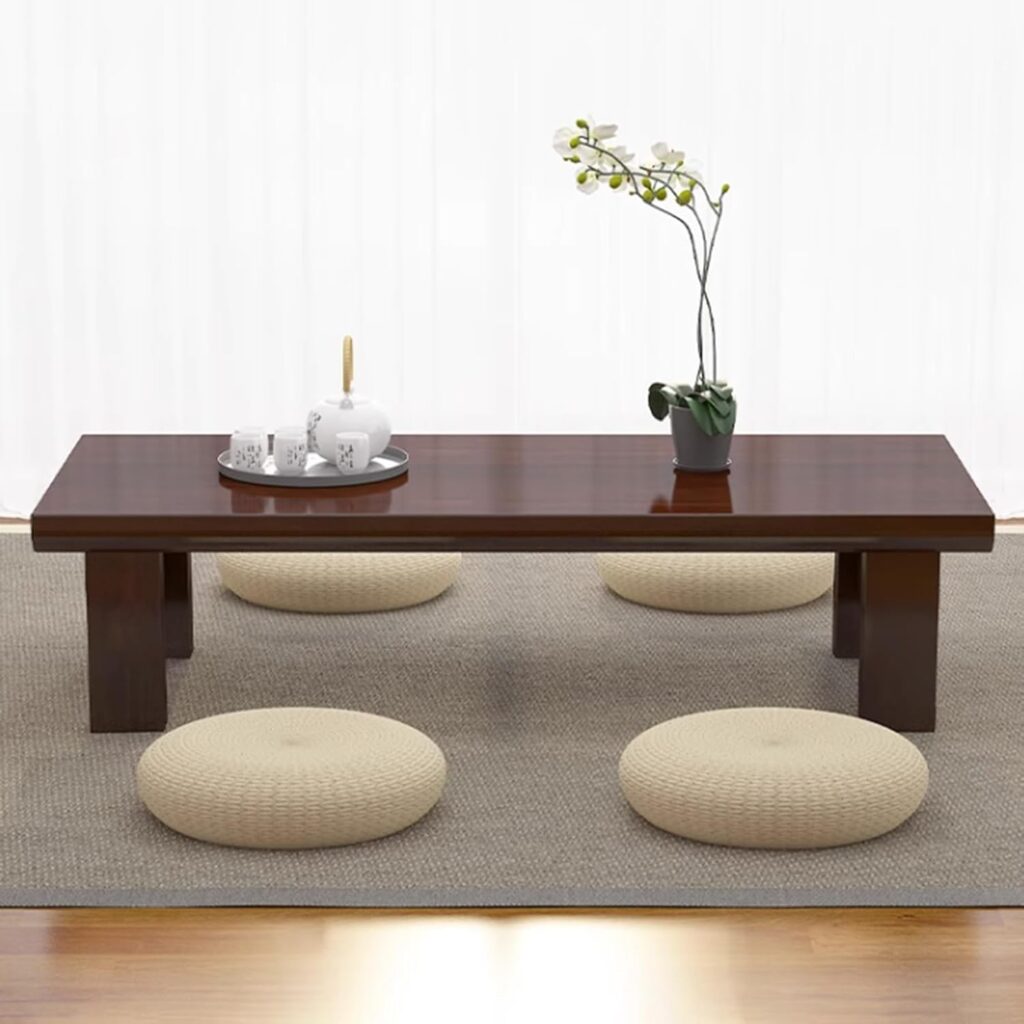 Low Picnic Table for Floor Sitting Japanese Style Coffee Table Ideal for Tea Room Balcony and Living Room