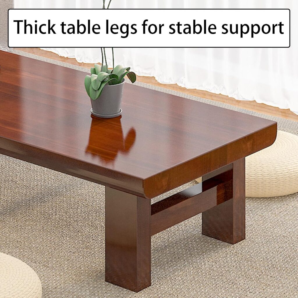 Low Picnic Table for Floor Sitting Japanese Style Coffee Table Ideal for Tea Room Balcony and Living Room