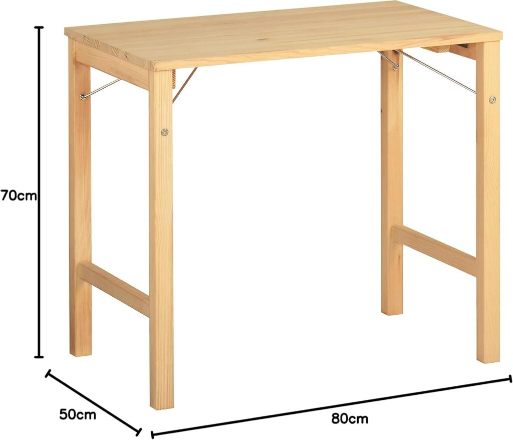 MUJI 18499441 Folding Pine Wood Table, (W x D x H): 31.5 x 19.7 x 27.6 inches (80 x 50