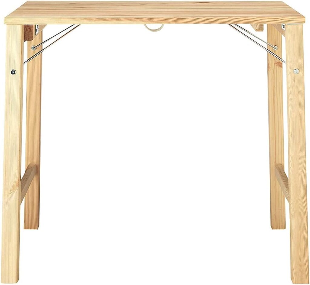 MUJI 18499441 Folding Pine Wood Table, (W x D x H): 31.5 x 19.7 x 27.6 inches (80 x 50