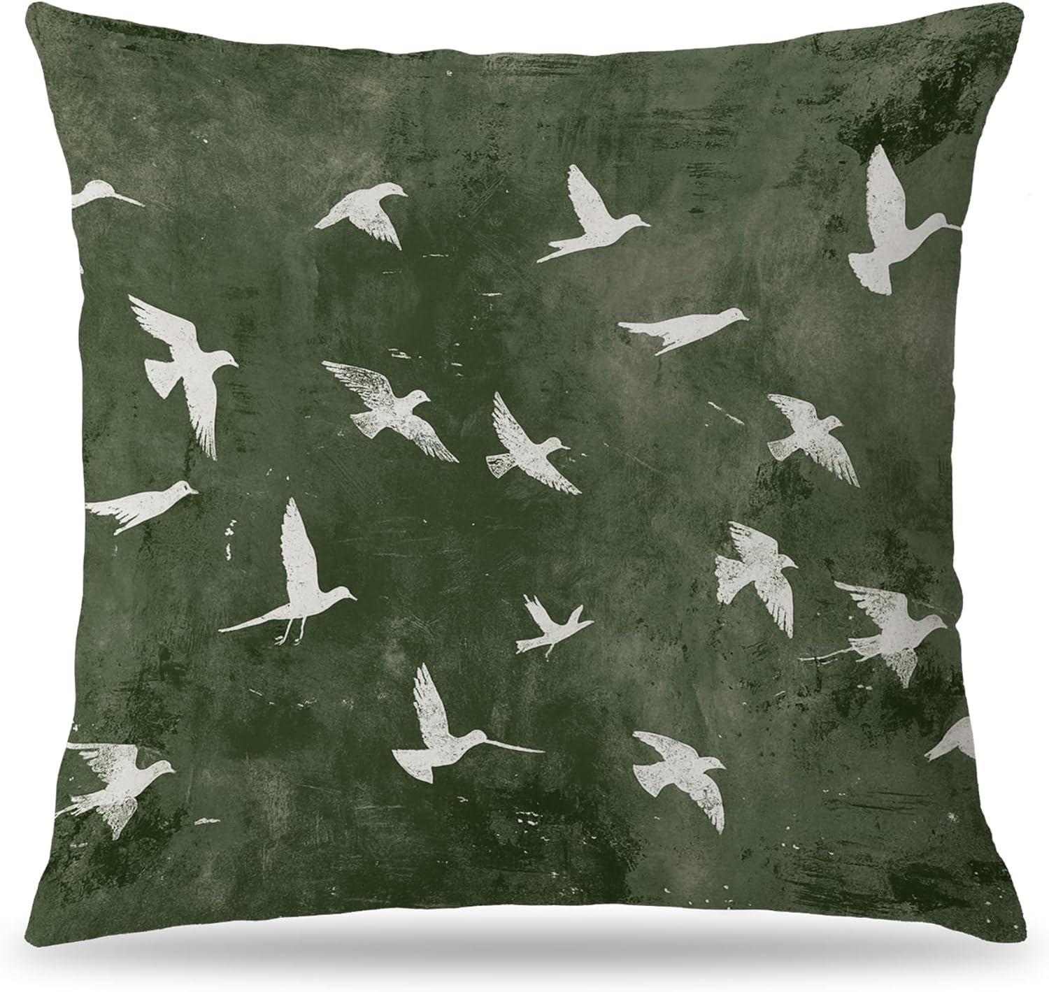 Vintage Japanese Green White Crane Pillow Cover 18×18 review