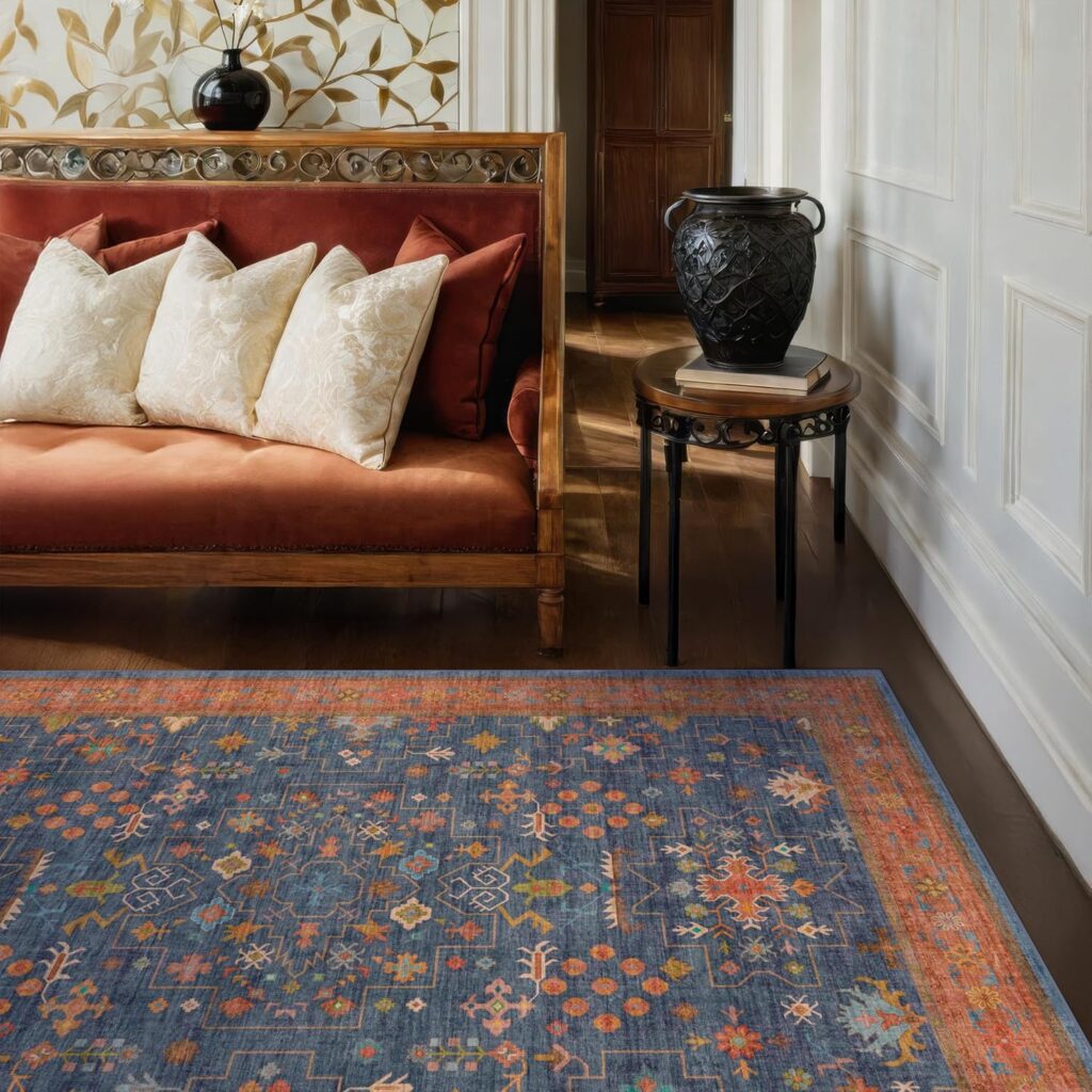 Black Washable 2x3 Entry Rug, Small Rugs for Entryway Kitchen Bathroom Door Mat Indoor Entrance, Non Slip Rubber Backing, Stain  Fade Resistant, Ashen Charcoal Floral Farmhouse Decor