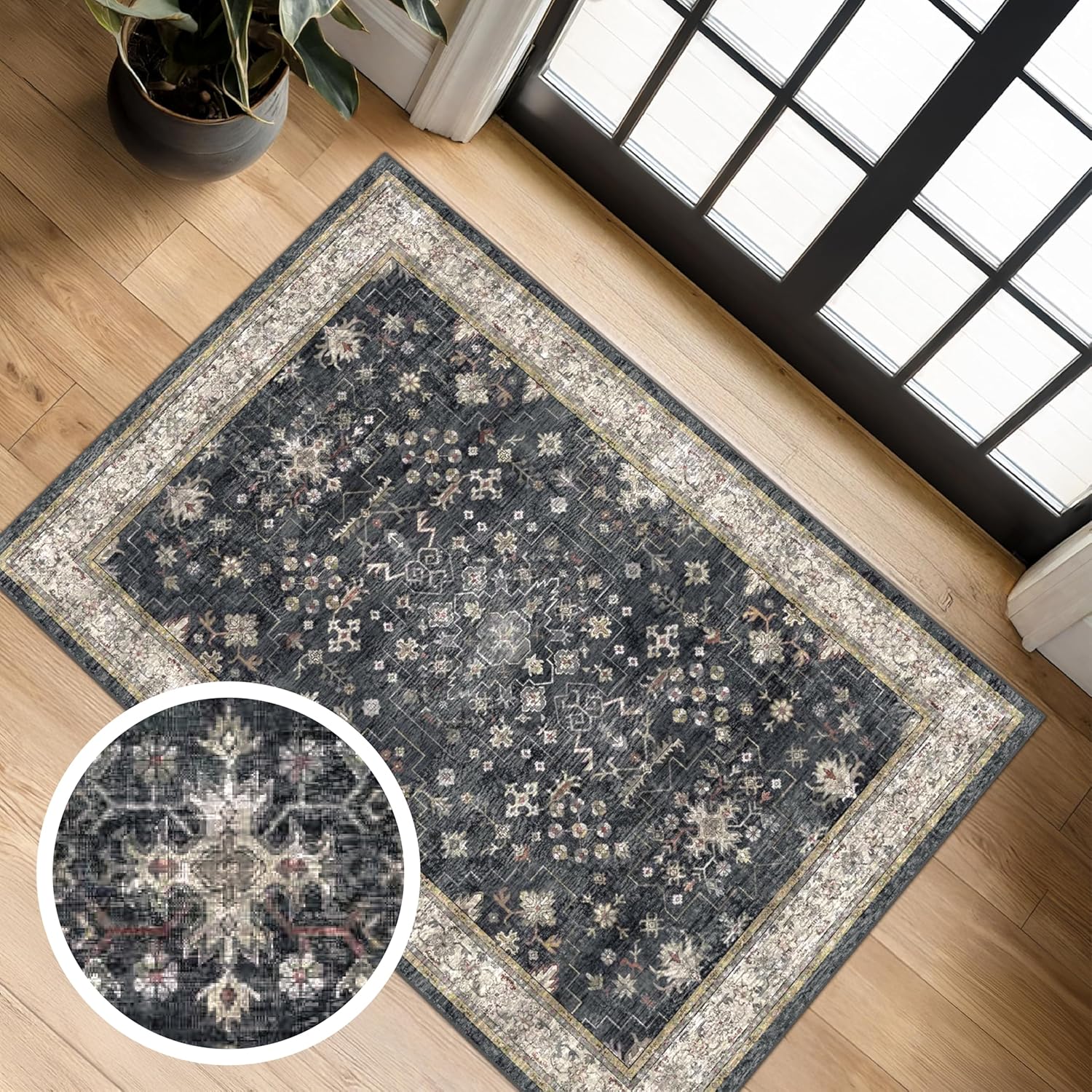 Black Washable 2×3 Entry Rug review