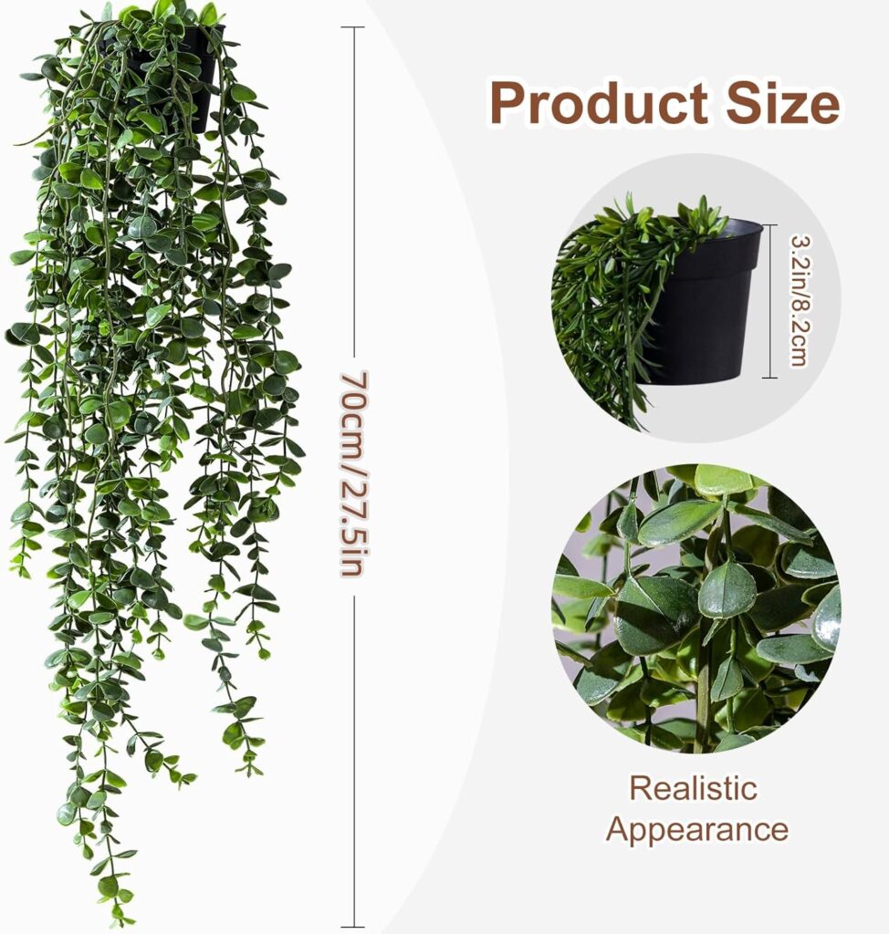 Artificial Hanging Plant 2 Pcs Faux Plant Ivy Vine Faux Eucalyptus Vines Fake Potted Greenery for Wall Living Room Home Shelf Office Bathroom Outdoor Indoor Decor (Type 7) Artificial Hanging Plant 2 Pcs Faux Plant Ivy Vine Faux Eucalyptus Vines Fake Potted Greenery for Wall Living Room Home Shelf Office Bathroom Outdoor Indoor Decor (Type 7)
