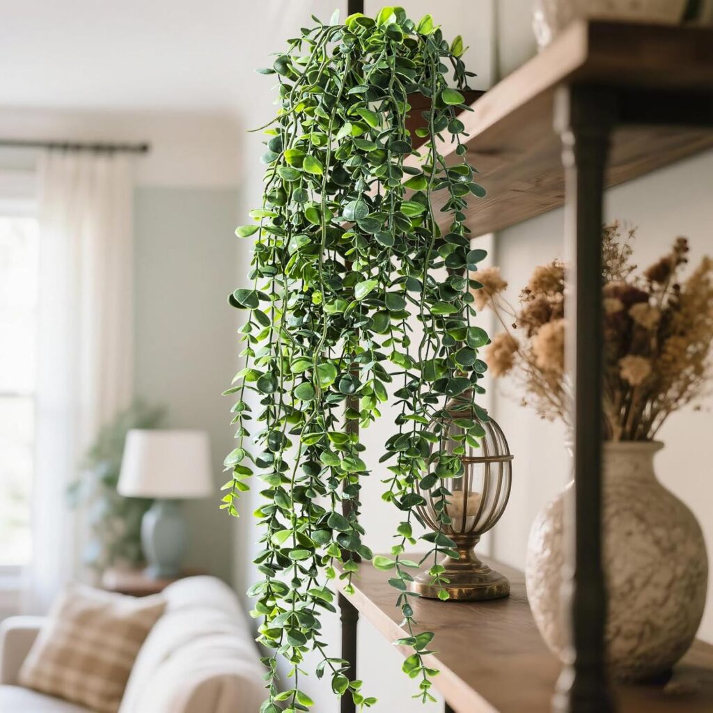 Artificial Hanging Plant 2 Pcs Faux Plant Ivy Vine Faux Eucalyptus Vines Fake Potted Greenery for Wall Living Room Home Shelf Office Bathroom Outdoor Indoor Decor (Type 7) Artificial Hanging Plant 2 Pcs Faux Plant Ivy Vine Faux Eucalyptus Vines Fake Potted Greenery for Wall Living Room Home Shelf Office Bathroom Outdoor Indoor Decor (Type 7)