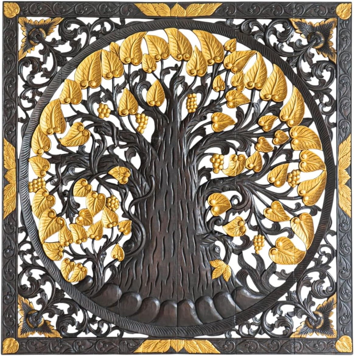 Siam Sawadee Buddha Tree Leaf Carved Teak Headboard review