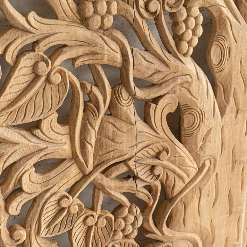 Siam Sawadee Natural Wood Wall Hanging Japandi, Tree of Life Reclaim Teak Carving, Natural Un-Stained Mounted Panels, Coastal Home Decor, 72 inches Siam Sawadee Natural Wood Wall Hanging Japandi, Tree of Life Reclaim Teak Carving, Natural Un-Stained Mounted Panels, Coastal Home Decor, 72 inches