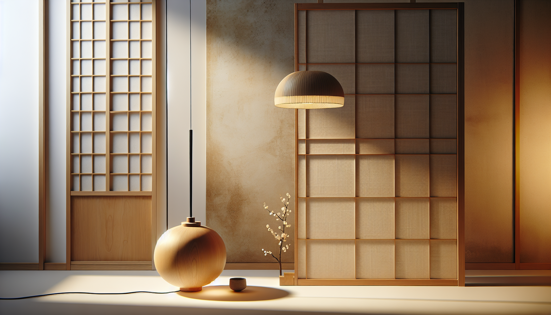 How do you balance artificial and natural lighting in Japandi design?